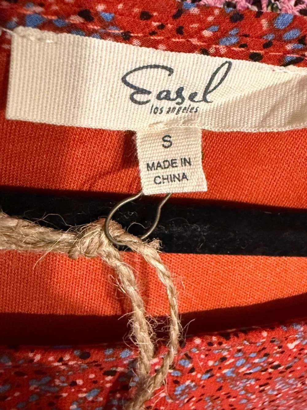 EASEL Boho flare/bell sleeve red chiffon peplum layered blouse - Picture 8 of 12